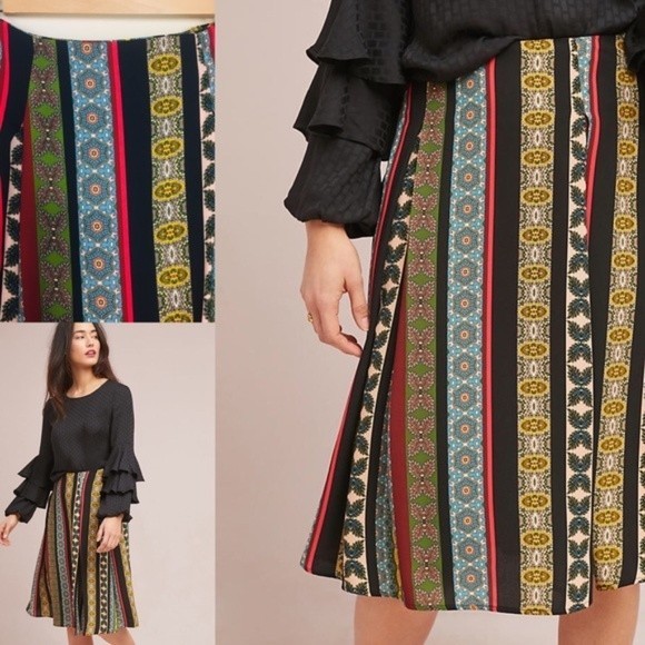 Anthropologie Eri + Ali Scarf Print Skirt  XS - Picture 2 of 5